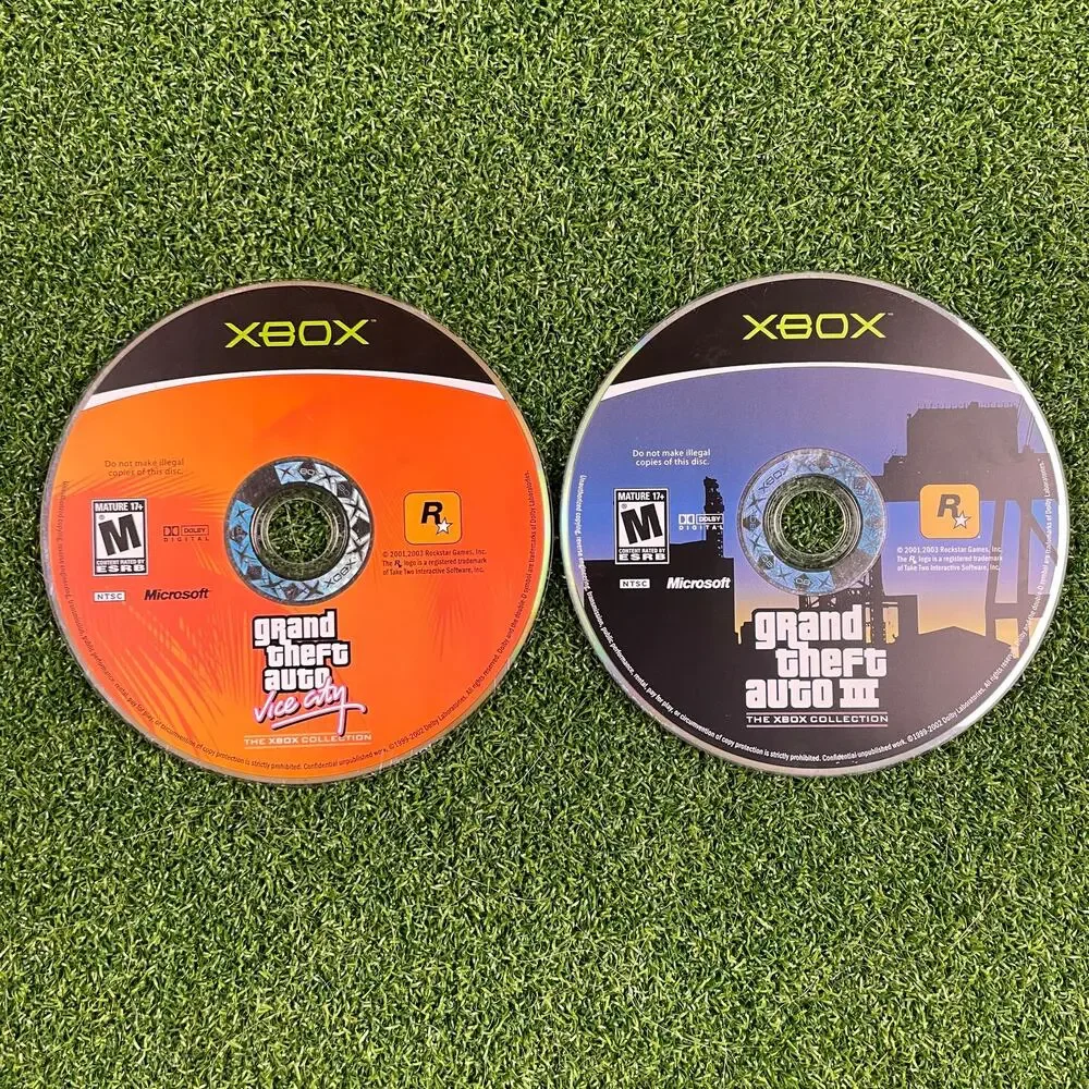 Lot of Microsoft Xbox Grand Theft Auto:Vice City &Grand Theft Auto III Disc Only
